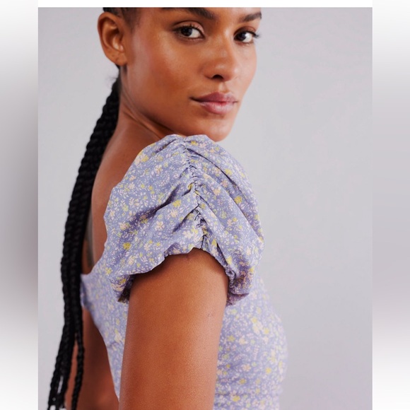 XS printed Bella bodysuit in chambray combo EUC - Picture 4 of 9